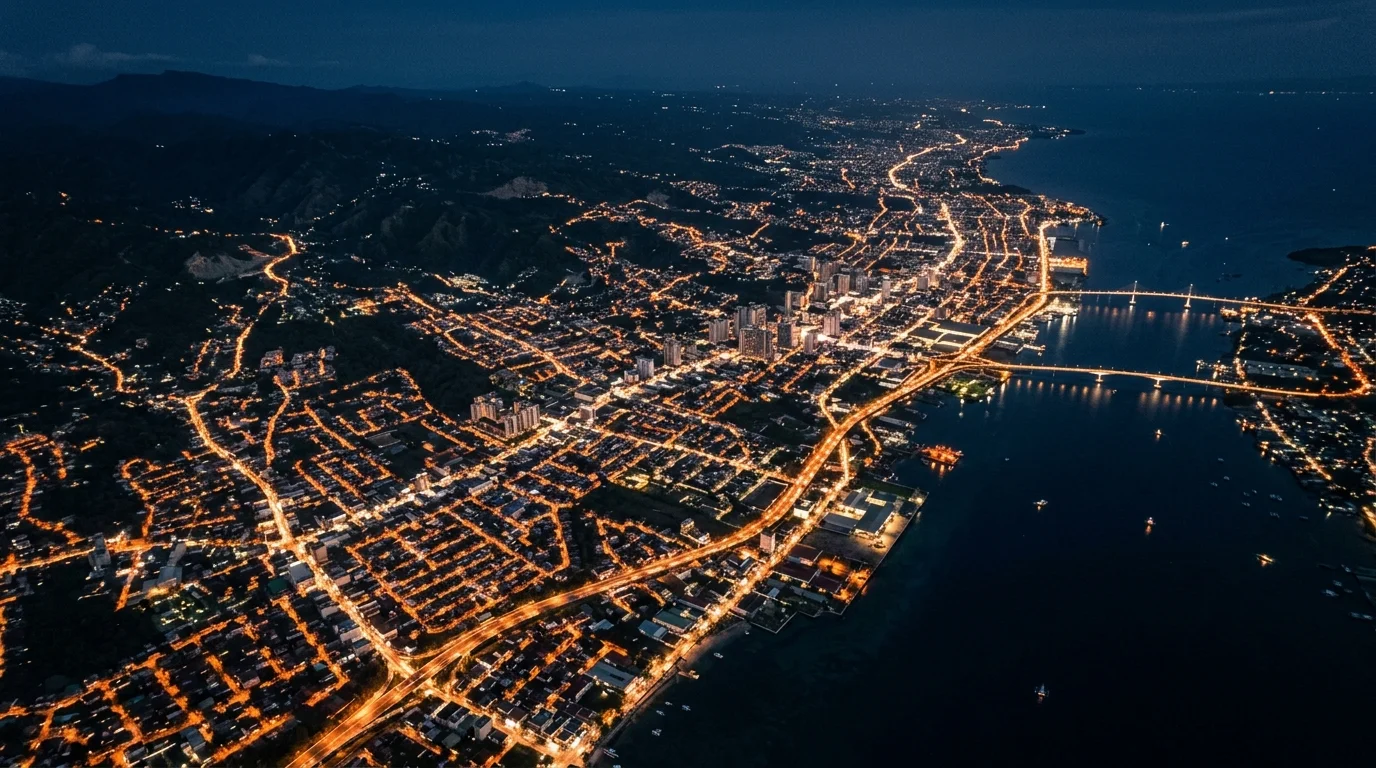 Metro Cebu aerial night view